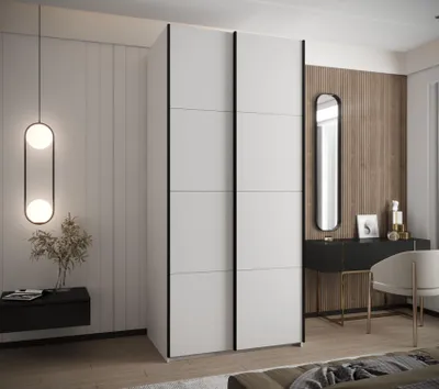 Produktbild von Zweitüriger Kleiderschrank SAMARA 1 - 100 cm, weiß/schwarz