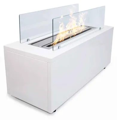 Immagine prodotto di Caravaggio - Camino a bioetanolo da terra per interno ed esterno 100x40xH40 cm, colore bianco