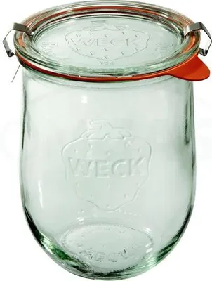 Produktbild von WECK TULIP Glas mit Deckel, Siegel und 2 Verschlüssen 1062 ml 6 Stück