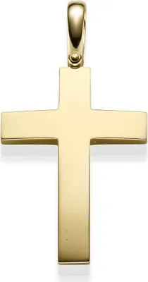 Produktbild von Großer Anhänger Kreuz 44,5x30mm 585 Gold Gelbgold Halsschmuck schlicht glänzend