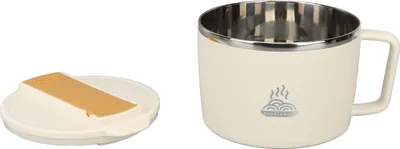 Image de Bol à nouilles avec baguettes et fourchette 1200ml en acier inoxydable 304 Bol à nouilles portable avec couvercle pour le bureau