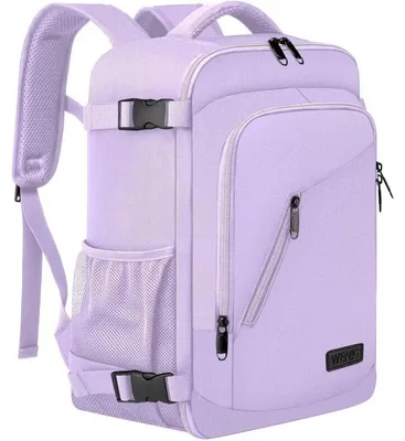 Zdjęcie produktu dla Plecak podręczny, wymiary 40x20x25 cm, jasnofioletowy, z przegrodą na laptopa i portem USB