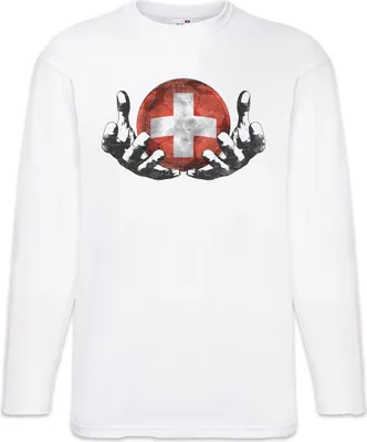 Produktbild von Urban Backwoods Switzerland Football Magic Ball, Langarm T-Shirt, Farbe: Weiß, Größe: L