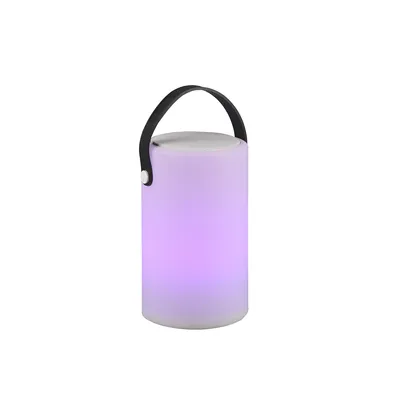 Produktbild von Trio Leuchten - Design Outdoor-Tischlampe weiß wiederaufladbar mit RGB und Lautsprecher - Stephan Dimmer I Dimmbar I Außenbeleuchtung - Kunststoff - I (nicht austauschbare) LED