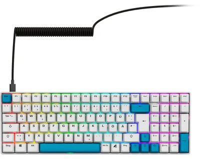 Obrázek produktu pro Sharkoon SGK50 S2, Tenkeyless (80–87 %), Kabelový a bezdrátový, RF bezdrátový, Mechanický spínač, QWERTZ, LED