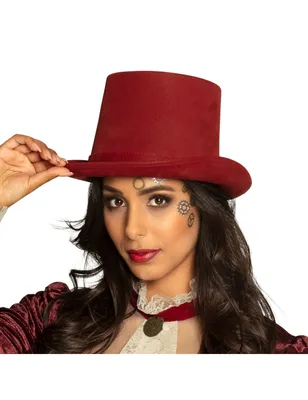 Immagine prodotto di Cappello a cilindro da donna accessorio steampunk rosso
