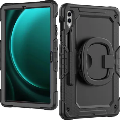 Produktbild von Mobilize Rotating Defender  Samsung Galaxy Tab S10 Plus Hülle Kunststoff,Silikon Backcover + Schulterträger + Ständer - Schwarz