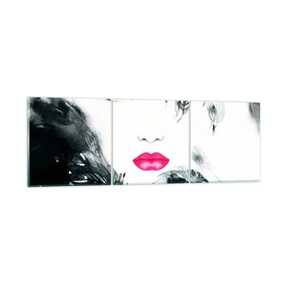 Produktbild von Bilder auf glas - Frau Abstraktion - 120x40cm - Glasbilder - Wandbilder - Kunstdruck - zum Aufhängen bereit - Wanddekoration aus Glas - Glas Bilder - Wandbild auf Glas - 3 Teile - GCA120x40-3663