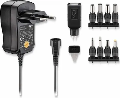 Produktbild von Universal Schaltnetzteil 3-12V DC 600mA mit USB & 8 DC-Steckern eco friendly