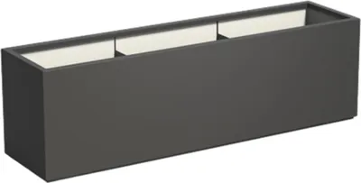 Produktbild von Adezz Pflanzgefäß Carrez mit Boden Fiberglas Pflanzkübel Blumenkübel schwarz