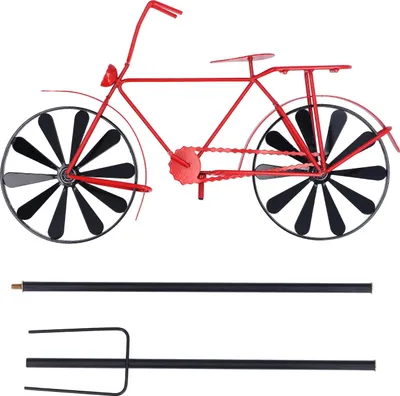 Obrázok produktu pre Bicykel vietor spinner vintage štýl kovové železo bicykel dekorácie pre vonkajšie záhrady červená