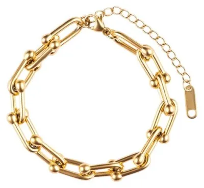 Produktbild von Designer-Armband aus vergoldetem Stahl MCB250175G
