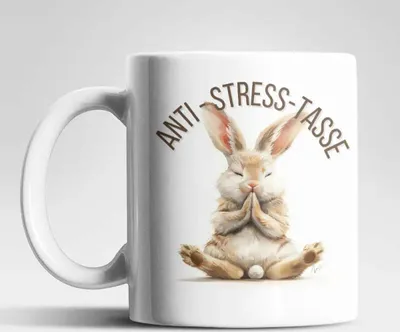 Produktbild von Anti Stress Baby Hase Häschen Kaffeetasse Teetasse Tasse Geschenkidee
