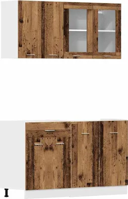 Produktbild von vidaXL 4-tlg. Küchenschrank-Set Lyon Altholz-Optik Holzwerkstoff