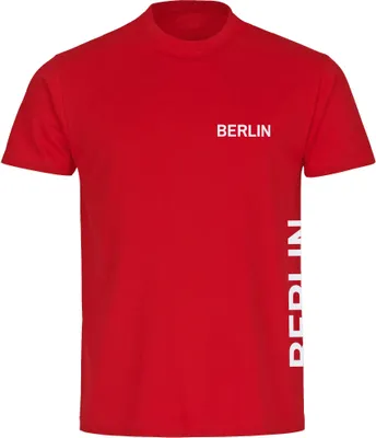 Produktbild von multifanshop Herren T-Shirt - Berlin rot - Brust & Seite, rot, Größe XL