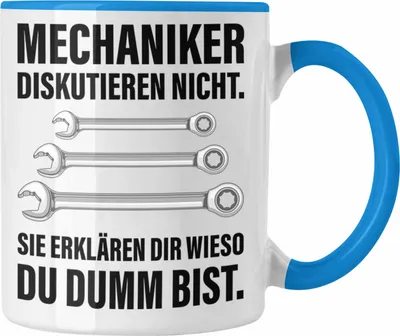 Produktbild von Trendation - KFZ Mechaniker Geschenk Lustig Tasse Automechaniker Mechatroniker Werkstatt Tasse (Blau)