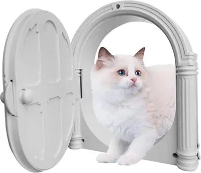 Produktbild von Famanu Katzenklappe für Innentüren - Einfache Installation, Weiß