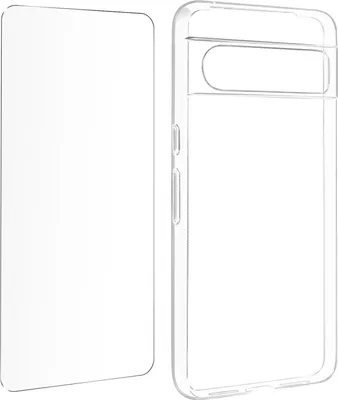 Produktbild von Avizar, Silikonhülle für Google Pixel 8 Pro mit 9H Glas-Folie, Schutz-Set, Transparent