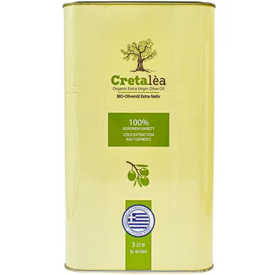 Produktbild von Olivenöl 3 Liter Kanister aus biologischem Anbau - Cretalèa - aus Kreta, Griechenland frische Ernte kaltgepresst