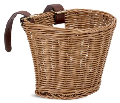Image de Panier vélo enfant avant Panier vélo enfant Panier guidon Accessoires vélo 12 14 16 pouces Panier osier brun