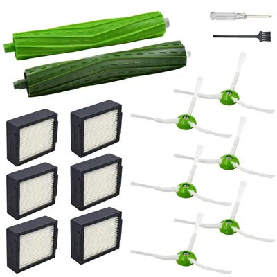 Ersatzteil-Set für iRobot Roomba i7/i3/i5/e5/e6 – 6 Filter, 6 Seitenbürsten