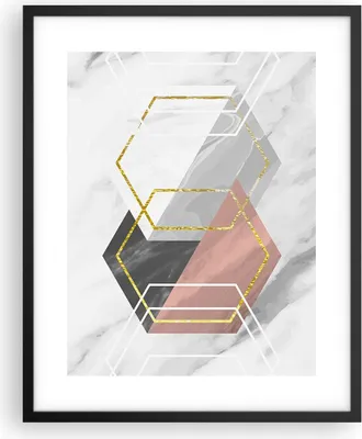 Produktbild von Gerahmtes Poster - Schwarzer Rahmen - Zahlen Weiß Golden - 40x50 cm - Wand Bild - Wanddeko - Wandbilder - Kunstposter - Wandposter - Bilderrahmen - Bilder - Kunstdruck - P2BPA40x50-5087