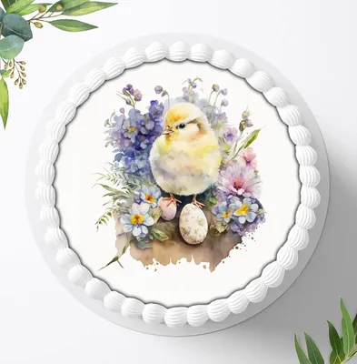 Produktbild von Für die Geburtstags Torte ein Tortenaufleger, Zuckerbild mit dem Motiv: Ostern, Essbares Foto für Torten, Fondant, Ø 20cm, 1347z
