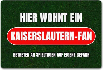 Produktbild von Hier wohnt ein Kaiserslautern-Fan Fußmatte in 40x60 cm ohne Rand mit Rasenmotiv
