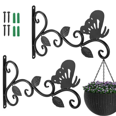 Image de Support mural pour plantes Kyrio, 30 cm – Support mural/crochet pour suspensions et pots de fleurs – Lot de 2