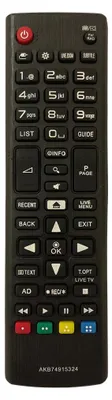 A black TV remote control with various buttons.