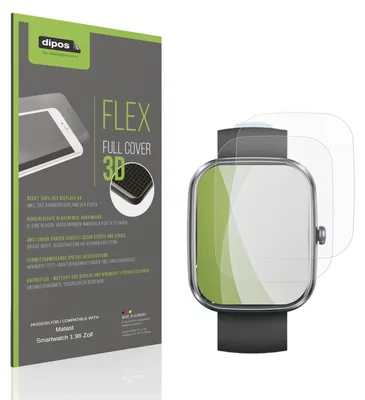 Image de 2x Full Cover mat Film pour Matast Smartwatch 1.96 Zoll Film de protection ecrán