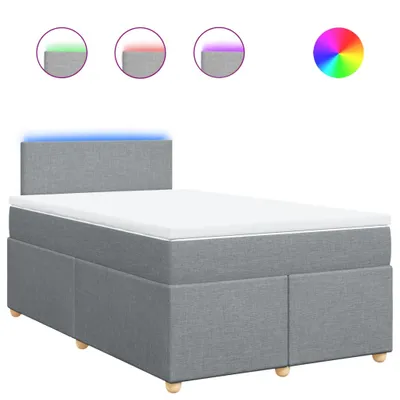 Produktbild von Boxspringbett mit Matratze Hellgrau 120x200 cm Stoff