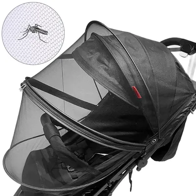 Produktbild von Moskitonetz Kinderwagen Universal – Insektenschutz gegen Wespen & Mücken, Reißfest mit Stützstangen