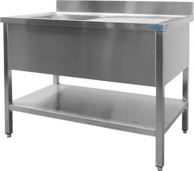 Produktbild von Saro Spültisch mit 1 Becken links 2000x600x850mm Grundboden und Aufkantung