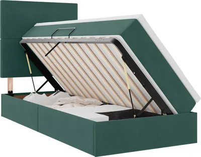 Immagine prodotto di vidaXL Letto contenitore con materasso Verde scuro 90 x 190 cm Velluto