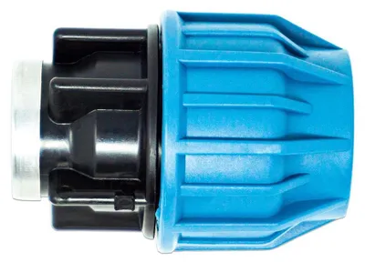 Produktbild von Jason Kupplung PP 40 mm x 1 Klemm x Innengewinde 16bar Schwarz/Blau DVGW/KIWA/WRAS/SVGW