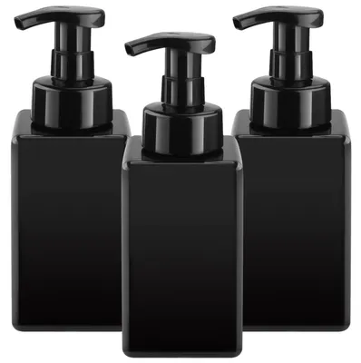 Image de Distributeurs de savon en plastique, lot de 3, capacité de 450 ml, rechargeables, pour salle de bain
