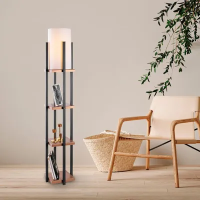 Image de Lampadaire Lampe sur pied Métal Noir et Cuivre H 130 cm E27 40 W IP20 Moderne