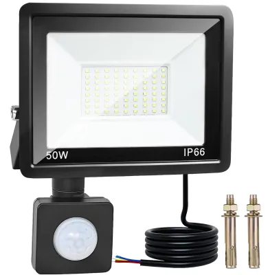 LED-Schijnwerfer 50W mit Bewegungsmelder, 4300lm, 6500K, IP66