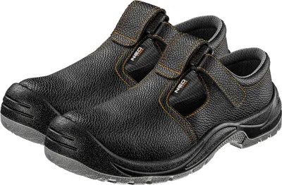 Produktbild von NEO TOOLS Leder Arbeitssandalen S1 FO - Stahlkappe, Ölresistent, Komfortabel & Leicht, Ideal für Handwerker & Industrie, Schwarz Größen 39-47