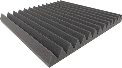 Obrázok produktu pre Akustikpur - Trojuholníkový profil - cca 49 cm x 49 cm / 5 cm - Farba: antracit/čierna - WAVE PANELY, zvukové pohlcovače s trojuholníkovým profilom, akustické penové lamely pyramídy akustická pena akustická izolácia