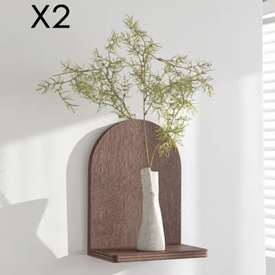 Produktbild von Ussassai - Regal, 16x26x9h cm Naturbraun, 2 Ablagen
