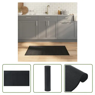 Zdjęcie produktu dla The Living Store Dywan prostokątny czarny 60x100 cm bambusowy