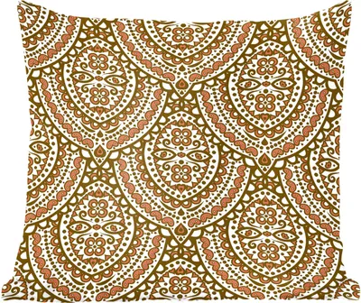 Produktbild von MuchoWow® Zierkissen Sofakissen Wohnzimmer Dekokissen 50x50 cm Muster - Orange - Braun - Komfort - Sofakissen