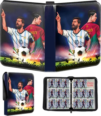 Produktbild von Sammelalbum Große für Fußball Karten,FußballKarten Album,50 Seiten 900 Karten Kapazität Sammelalbum Sammelkarten Album, Binder Sammelheft