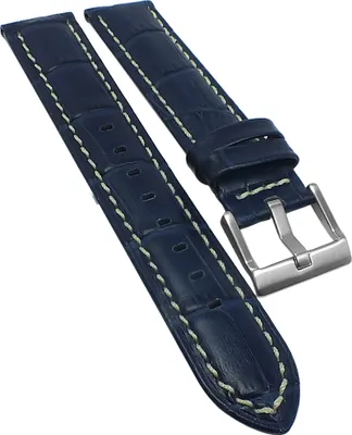 Produktbild von Festina Uhrenarmband 19mm Krokoprägung blau Leder helle Naht F16011
