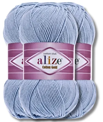 Image de Alize 3 x 100 g de laine Coton Gold, uni, crochet, tricot (40)