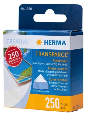 Produktbild von HERMA Transparol Fotoecken Spendepackung 250 St., Transparent, 250 Stück(e), Säure, Lösungsmittel