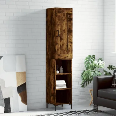 Produktbild von vidaXL Highboard Räuchereiche 34,5x34x180 cm Holzwerkstoff