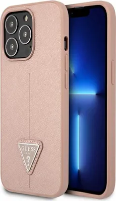 Zdjęcie produktu dla Guess GUHCP14XPSATLP iPhone 14 Pro Max 6,7 różowy/pink hardcase SaffianoTriangle Logo